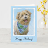 イマール·テリアーのグレン絵画-オリジナル·ドッグ·アート カード (黄色い花)