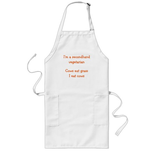 イムおもしろいア中古ベジタリアンBBQキッチンエプロン ロングエプロン (正面)