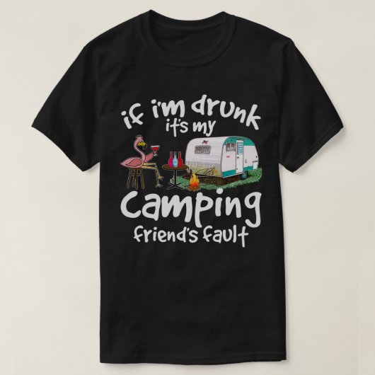 イムもし飲ザマイキャンピングフレンズ障害フラおもしろいラ Tシャツ (デザイン正面)