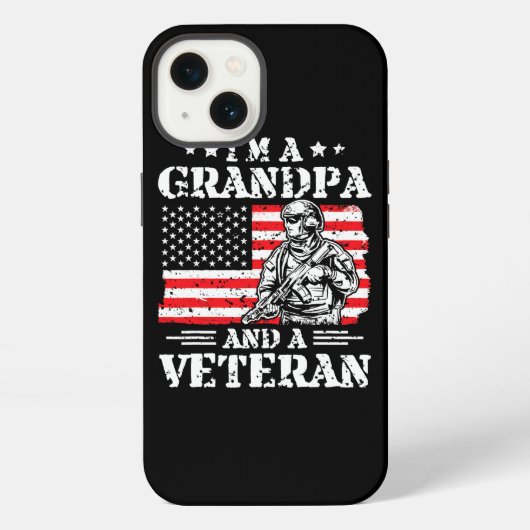 イムアグランドパと退役軍人アメリカ国旗の退役軍人 iPhoneケース (裏面)