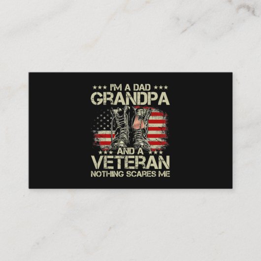 イムアパパおじいちゃん退役軍人ファーザーズデイシャツ244 名刺 (正面)