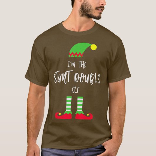 イムザスタントダブル小妖精や小人おもしろいフィルムクリスマス Tシャツ (正面)