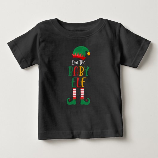 イムザベビー小妖精や小人マッチングクリスマス ベビーTシャツ (正面)