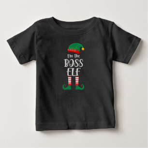 イムザボス小妖精や小人マッチングクリスマス ベビーTシャツ