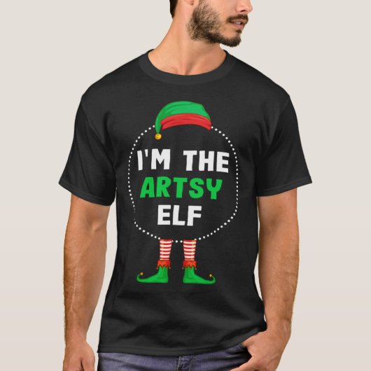 イムザ小妖精や小人アートクリスマス Tシャツ (正面)