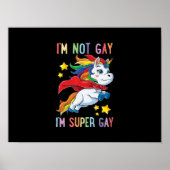 イムノイゲイイムすごいゲイプライドLGBT国旗のユニコーン ポスター (正面)