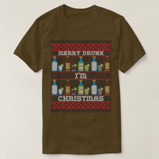 イムメリー飲クリスマス醜いクリスマ Tシャツ (デザイン正面)