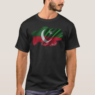 イムランカーンPTI国旗のシャツ首相パキスタン Tシャツ