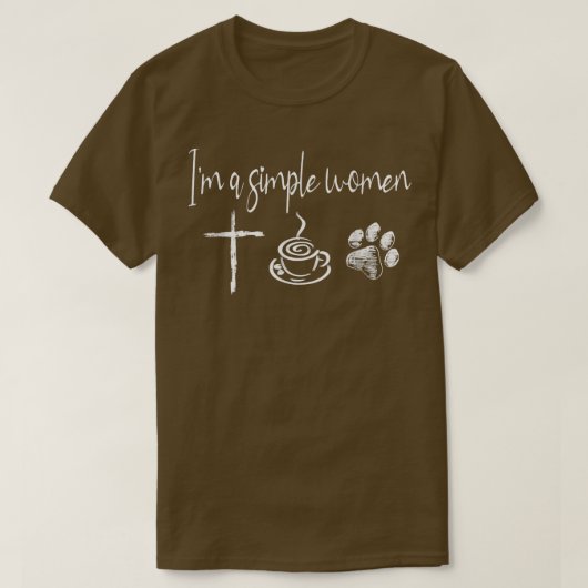 イムA女シンプル性イエスコーヒードッグ Tシャツ (デザイン正面)