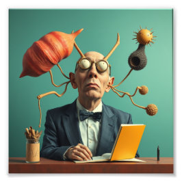 イメモダンージ頭が切れるサイエンティストユニーク フォトプリント           