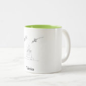 イメージおよび文字が付いているカスタムなマグ ツートーンマグカップ (正面右)