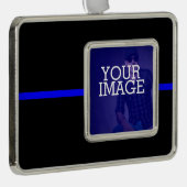 イメージのシンボリックシンブルーライン シルバープレートフレームオーナメント (右)