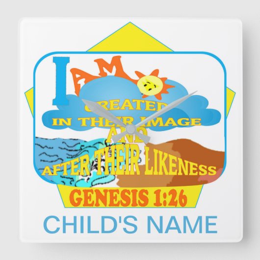 イメージの英語で作成されるKOZの柱時計- スクエア壁時計 (正面)