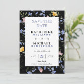 イメージを追加 & 水彩画の野生の花の草原 ウェディング セーブザデート (スタンド正面)