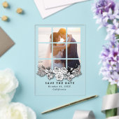イメージウエディングの洗練された窓のデザイン 結婚式のセイヴ・ザ・デート アクリル招待状 (インサイチュ (ウェディング))