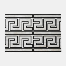 イメージウカスタムッドモダンデザインギリシャ鍵ブラック ドアマット