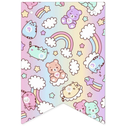 イメージチェンジかわいいクマ誕生日 バンティングフラッグ (第1の旗)