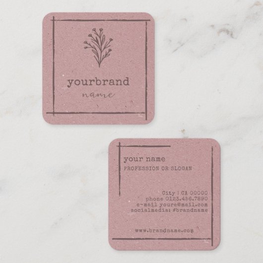 イメージテンプレート素朴フローラブティックフラワー スクエア名刺 (正面/裏面)