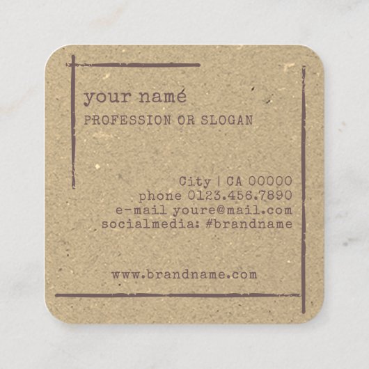 イメージテンプレート素朴フローラブティックフラワー スクエア名刺 (裏面)