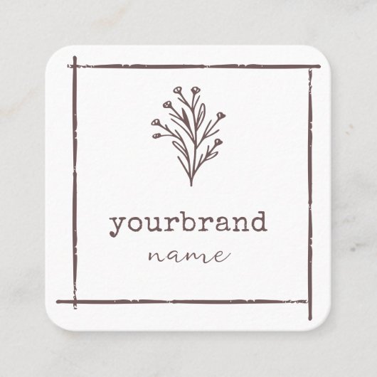 イメージテンプレート素朴フローラ花束花 スクエア名刺 (正面)