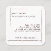 イメージテンプレート素朴フローラ花束花 スクエア名刺 (裏面)