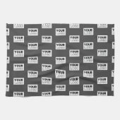 イメージデザインまたはビジネスロゴのタイル |グレー キッチンタオル (横)