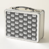 イメージデザインまたはビジネスロゴのタイル |グレー メタルランチボックス (裏面)