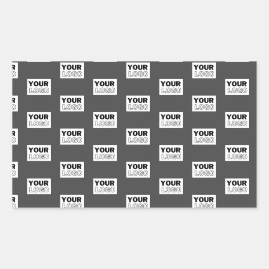 イメージデザインまたはビジネスロゴのタイル |グレー 長方形シール (正面)