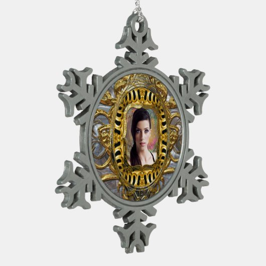 イメージバロックのスノーフレークを追加 スノーフレークピューターオーナメント (左)