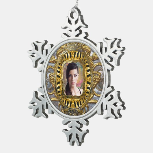 イメージバロックのスノーフレークを追加 スノーフレークピューターオーナメント (右)