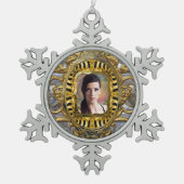 イメージバロックのスノーフレークを追加 スノーフレークピューターオーナメント (正面)