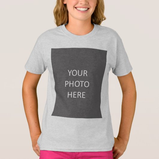 イメージフォト写真ロゴの灰灰色の追加 Tシャツ (正面)