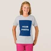 イメージフォト写真ロゴの灰灰色の追加 Tシャツ (正面フル)