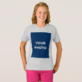 イメージフォト写真ロゴの灰灰色の追加 Tシャツ (正面フル)