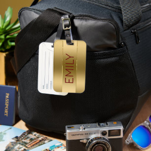 イメージメタリック金ゴールド背景 ラゲッジタグ