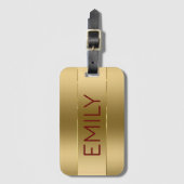イメージメタリック金ゴールド背景 ラゲッジタグ (正面縦)