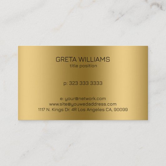 イメージメタリック金ゴールド背景 名刺 (裏面)