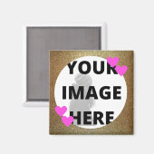 イメージ金ゴールドのエラーハート マグネット (正面/裏面)