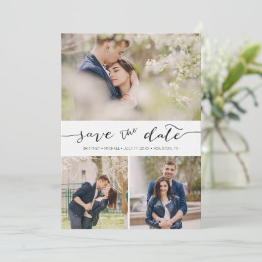 イメージ|の保存と文字を入れられる手日付カード セーブザデート (スタンド正面)