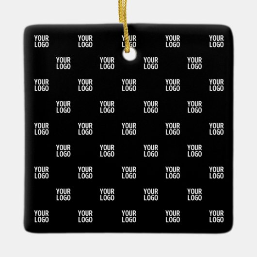 イメージ、デザイン、会社のロゴの繰り返し セラミックオーナメント (正面)