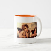 イメージ、天使のマグを絵を描いている有名なRaphaelの天使 ツートーンマグカップ (正面右)