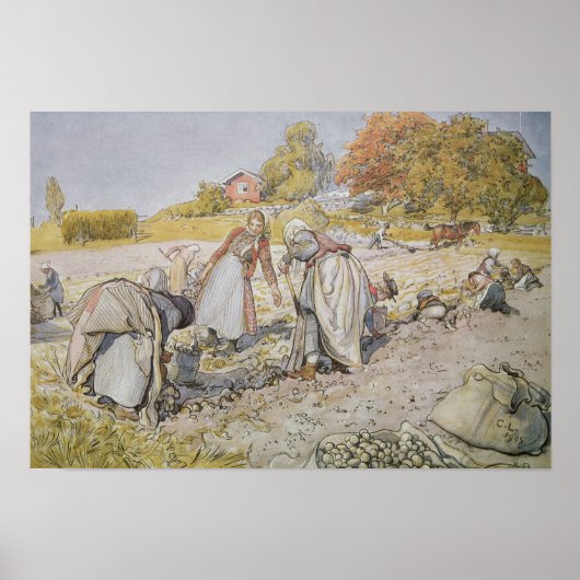 イモを掘る， 1905 ポスター (正面)