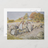 イモを掘る, 1905 ポストカード (正面/裏面)