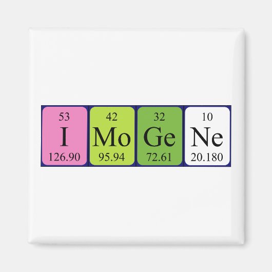 イモジン周期表名磁石 マグネット (正面)