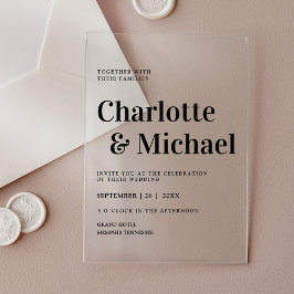 イモダンンペル，エレガンテ アクリル招待状