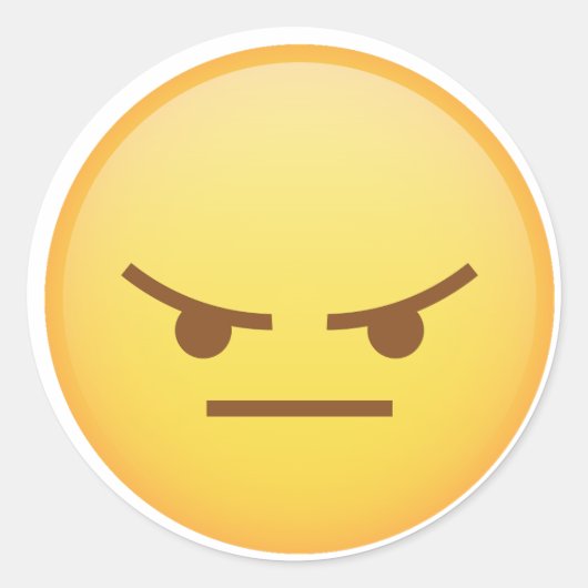 イモ怒ジイエロー顔画像 ラウンドシール (正面)