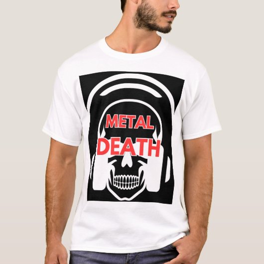 イヤフォン付きデスメタルバンド Tシャツ (正面)