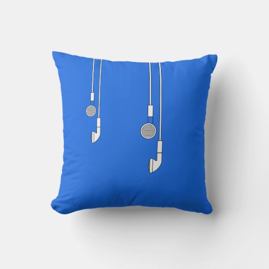 イヤホーンのアメリカ人のMojoの枕 クッション (正面)