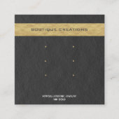 イヤモダンリング表示3組のグレー金ゴールド スクエア名刺 (正面)