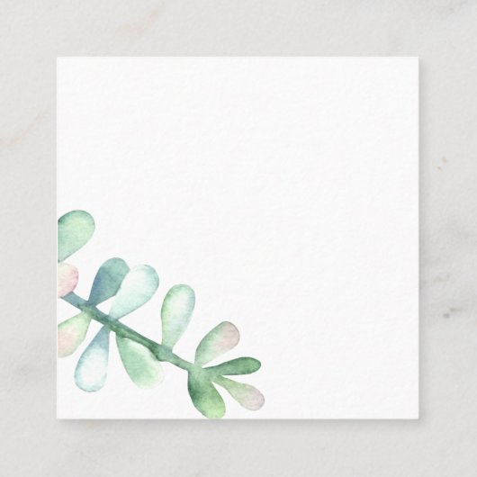 イヤリングのジュエリーの表示カード • 水気が多いサボテン スクエア名刺 (裏面)